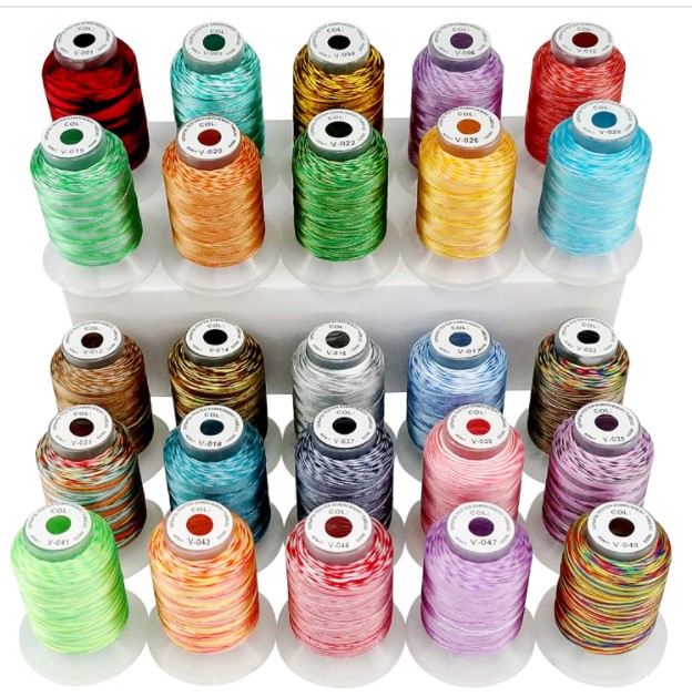 New Brothread 25 Colors Variegated Polyester Embroidery Machine Thread