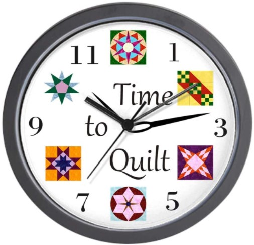 Clock with a Quilting Motif