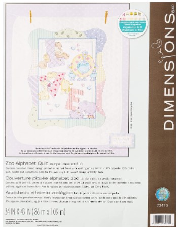 DIMENSIONS Stamped Cross Stitch Baby Quilt Kit