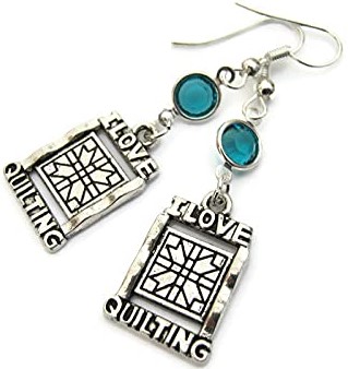 Personalized Quilter Earrings